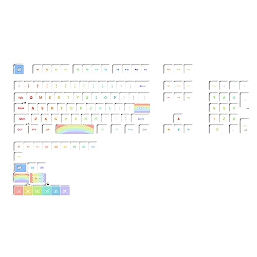 Ukbzxcmws Tastenkappen Für 125 Tasten DyeSublimation PBT Tastenkappen Regenbogen MDA Profil Für MX Switches Mechanische Tastatur von Ukbzxcmws