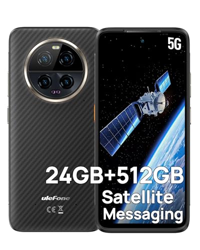 Ulefone Armor 23 Ultra Outdoor Handy 5G, Zwei-Wege-Satellitennachrichten 24GB + 512GB Handys, 6.78 Zoll FHD+ 120Hz IP68 Outdoor Smartphone, 5280mAh, 64MP+50MP Kamera, Android 13 NFC/Dual SIM Schwarz Ulefone Armor 23 Ultra Outdoor Handy 5G, Zwei-Wege-Satellitennachrichten 24GB + 512GB Handys, 6.78 Zoll FHD+ 120Hz IP68 Outdoor Smartphone, 5280mAh, 64MP+50MP Kamera, Android 13 NFC/Dual SIM Schwarz von Ulefone