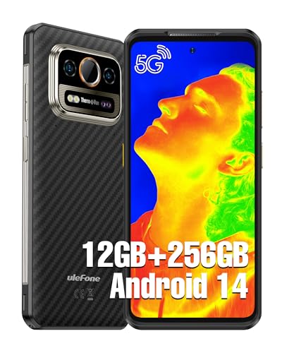 Ulefone Armor 25T Pro Outdoor Handy 5G Android 14 Smartphone 12GB + 256GB/SD-2TB 6500mAh Akku, 6.78 Zoll FHD+ 120Hz mit Wärmebildkamera, 64MP+50MP Kamera, unterstützt 33W Schnellladung GPS/NFC/OTG von Ulefone