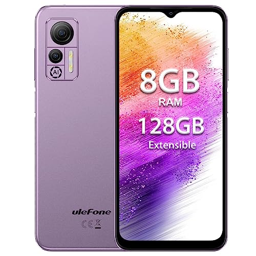 Ulefone Note 14 (64GB) Handy Ohne Vertrag Günstig 2023, 8GB+64GB Android 12 Handys, 6,52" HD+ Smartphone Ohne Vertrag, 13MP+5MP Kamera 4500mAh, Fingerprint, Dual SIM 4G Simlockfreie Handys (Violett) von Ulefone