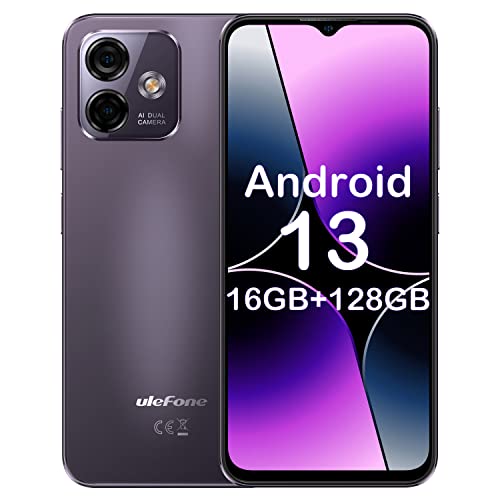 Ulefone Note 16 Pro Smartphone Ohne Vertrag, 16GB RAM + 128GB ROM (256GB Erweiterbar) Handy Ohne Vertrag, 50MP Kamera mit 6.52" Smartphone, 4400mAh 4G Dual SIM Simlockfreie Handy OTG/Face ID-Lila von Ulefone