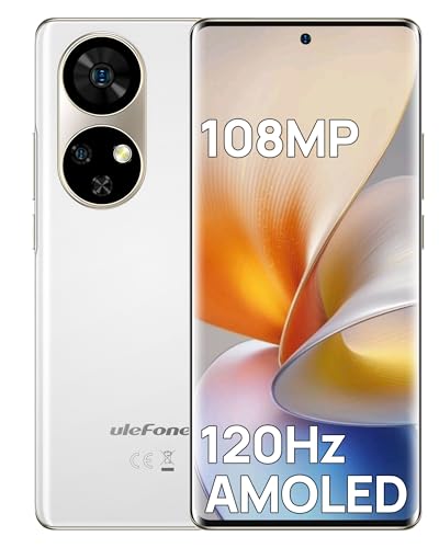 Ulefone Note 17 Pro Handy Ohne Vertrag, AMOLED Gebogener Bildschirm 120Hz, 108MP+32MP Kamera, 24GB+256GB Smartphone Helio G99, 6,78 Zoll FHD+ Android 13 Handys, 5050mAh/33W Schnellladung mit NFC Weiß von Ulefone