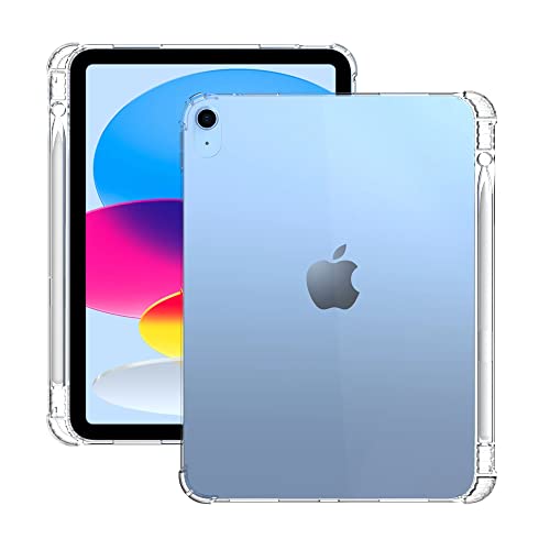 Transparente Schutzhülle für iPad Air 13 Zoll M2 (2024) & iPad Pro 12,9 Zoll Hülle 6. / 5. / 4. / 3. Generation (2022/2021/2020/2018) mit Stifthalter, Anti-Gelb, transparent, weiche TPU-Rückseite, von Uliking