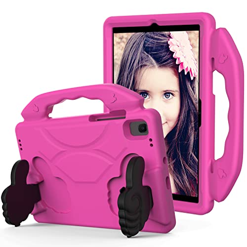 Uliking Für Samsung Galaxy Tab A8 10.5 2022 Android Tablet (SM-X200/X205/X207), Galaxy Tab A8 Hülle für Kinder, [Fingerschutz] [Griff und Ständer] Stoßfeste Schutzhülle Skin Shell, Rose von Uliking