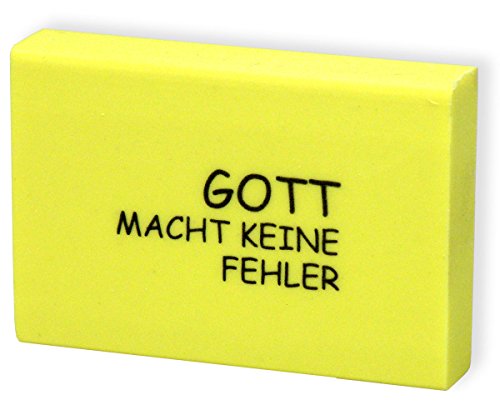 °°Neon-Radiergummi "Gott macht keine Fehler" (neon-gelb) von Uljö