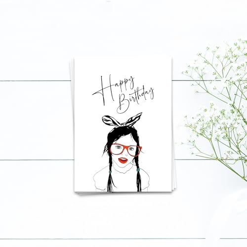 Ulrike Wathling Karte Happy Birthday | Geburtstagkarte, Glückwunsch Postkarte, Happy Birthday, Anlasskarte, A6, Set:5er Set von Ulrike Wathling