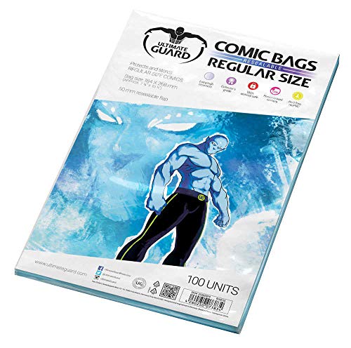 Ultimate Guard UGD020019 - Comic Bags, wiederverschließbar, Regular Size, 100 Stück von Ultimate Guard