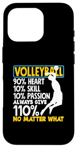 Hülle für iPhone 16 Pro Volleyball 90% Herz 10% Können Leidenschaft von Ultimative Volleyball-Geschenke Für Spieler Fans