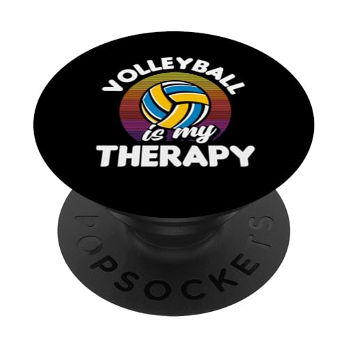 Volleyball Ist Meine Therapie Bunte Streifen PopSockets Klebender PopGrip von Ultimative Volleyball-Geschenke Für Spieler Fans