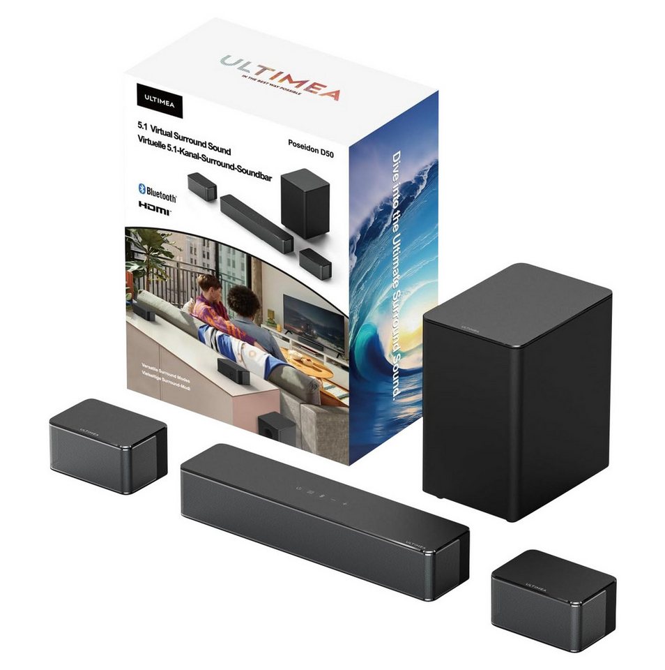 Ultimea 5.1 Soundsystem (Bluetooth 5.3, 320 W, Surround und Bass Einstellbare Heimkino TV Lautsprecher) von Ultimea