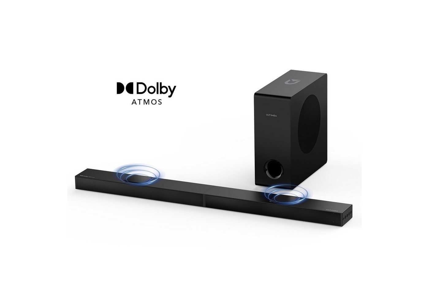 Ultimea Nova S70 Soundbar 3.1.2-Kanal Dolby Atmos (HDMI IN/eARC, Bluetooth, 390 W, 2 nach oben abstrahlende Treiber, 4K HDR Durchleitung) von Ultimea