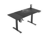 Ultradesk ULTRADESK gaming desk LEVEL V2, 140x68cm, 72-117cm, elektrisch verstellbar, mit XXL Mauspad, Kopfhörer- und Getränkehalter von Ultradesk