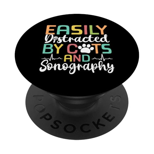 Easily Distracted By Cats And Sonography Ultraschall PopSockets Klebender PopGrip von Ultraschall Krankenschwester Designs Ideen