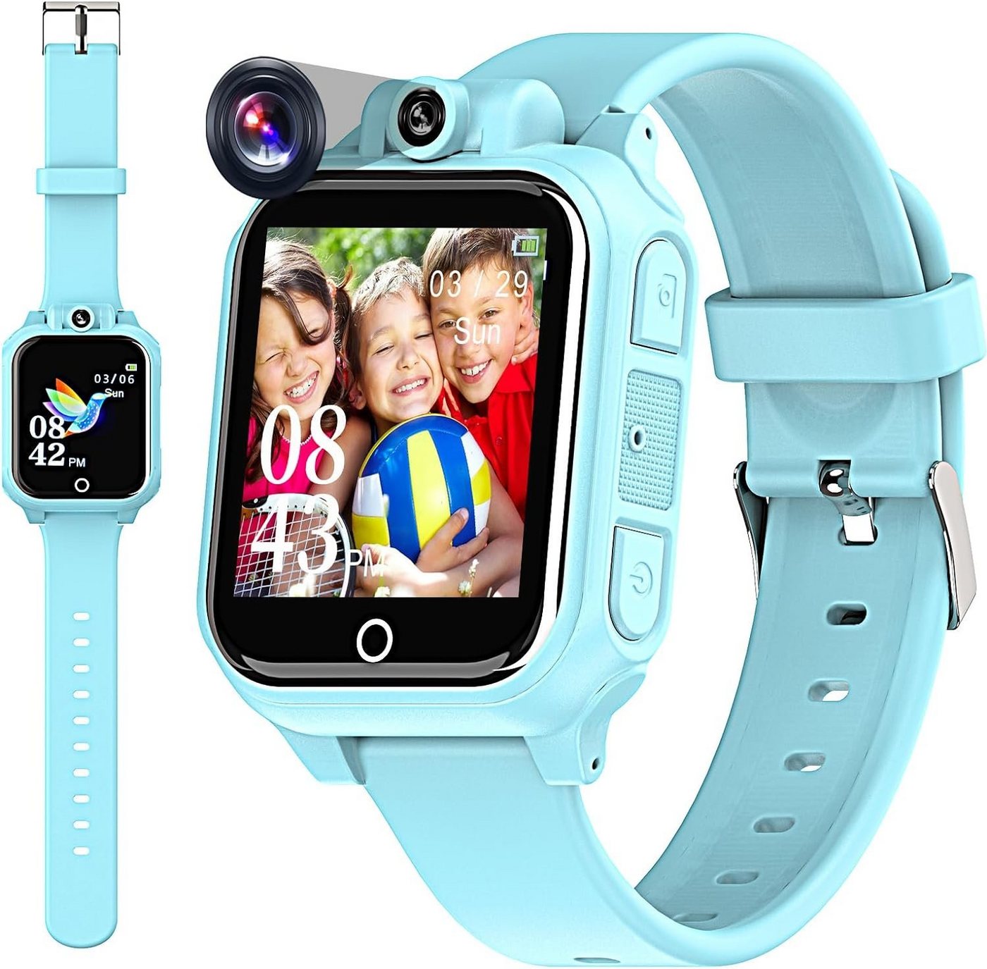 Umblue intelligente Uhr für Kinder Spiele Geschenk Smartwatch (1,54 Zoll), Mit 14 Spiele, Musik, Kamera, Kinderspielzeug für Jungen und Mädchen von Umblue