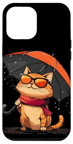 Hülle für iPhone 14 Plus Lustige Sonnenbrille Katze unter Regenschirm für lustige Jungen und Mädchen von Umbrella Cat Outfit