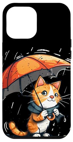 Hülle für iPhone 14 Pro Max Schicke Katze unter dem Regenschirm für einen kühnen Look von Umbrella Cat Outfit