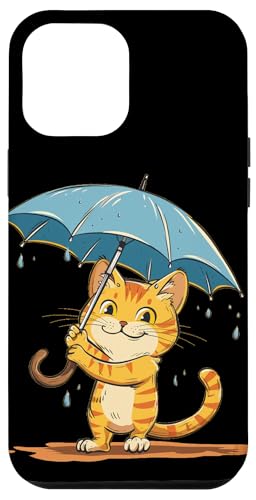 Hülle für iPhone 14 Pro Max Verspielte Katze unter Regenschirm für Kitty-Liebhaber von Umbrella Cat Outfit