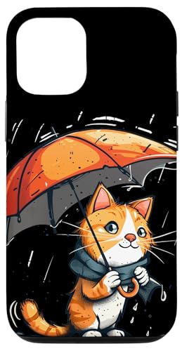 Hülle für iPhone 15 Schicke Katze unter dem Regenschirm für einen kühnen Look von Umbrella Cat Outfit