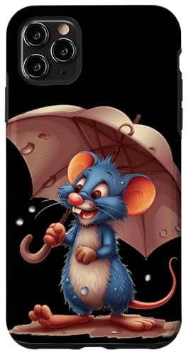 Hülle für iPhone 11 Pro Max Schöne Maus unter dem Regenschirm für einen modernen Vibe von Umbrella Mouse Outfit