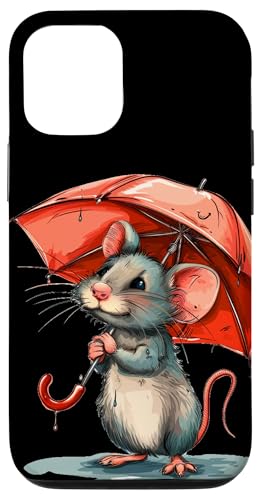 Hülle für iPhone 13 Pro Stilvolle Maus mit Regenschirm für kreative Kostümliebhaber von Umbrella Mouse Outfit