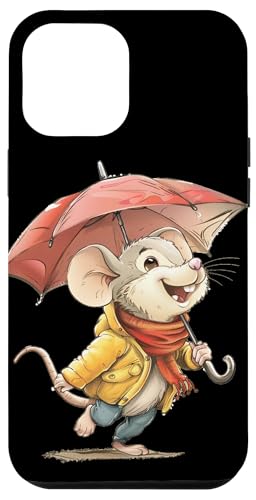 Hülle für iPhone 15 Pro Max Abenteuerliche Maus mit Regenschirm für einen coolen Look von Umbrella Mouse Outfit