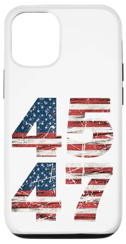 Hülle für iPhone 12/12 Pro Vintage 45 47 Donald Trump amerikanische Flagge von Umherschweifender Republikaner