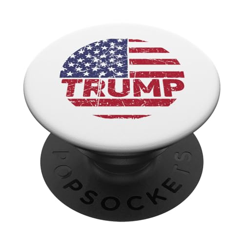 Vintage Donald Trump amerikanische Flagge PopSockets Klebender PopGrip von Umherschweifender Republikaner