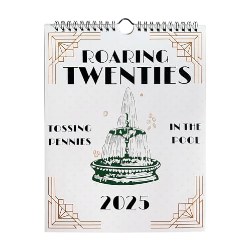 Umiocns Wandkalender "Roaring Twenties", lustiger Kalender 2025, Musik-Tour-Monats-Wandkalender, Liedtext-Kalender, 12-Monatskalender, Kalender 2025, brüllende Zwanzigerjahre zum Organisieren und von Umiocns