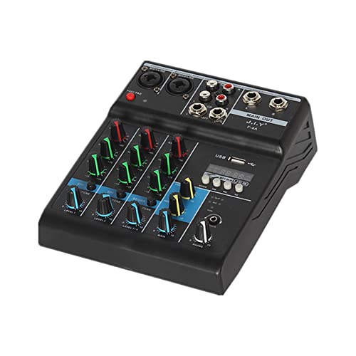 DJ-Mixer mit 4 Kanälen, Mischpult, Audio, USB, Phantomspeisung 48 V, Mischpult für Computer, Mikrofon, Player, Mischpult, Audio für Live Studio Szene von Umisu