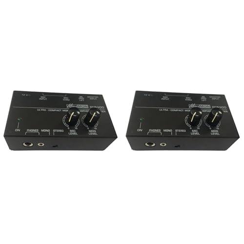 Umsoxhy 2X Neuer MA400 KopfhöRer-VorverstäRker, Mikrofon-VorverstäRker, Audio, 6,35 mm und 3,5 mm KopfhöRerausgäNge, Mixer, EU-Stecker von Umsoxhy