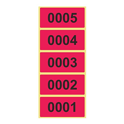 500 Etiketten/Aufkleber auf Rolle - LEUCHTPINK - fortlaufend nummeriert - 56 x 25 mm 500 Etiketten/Aufkleber auf Rolle - LEUCHTPINK - fortlaufend nummeriert - 56 x 25 mm von Unbekannt