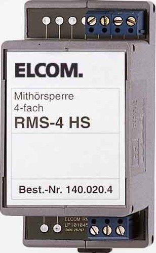 Elcom Mithörsperre RMS-4 HS für 4 Teilnehmer Zusatzgerät für Tür-/Videosprechanlage 4250111820837 von Unbekannt