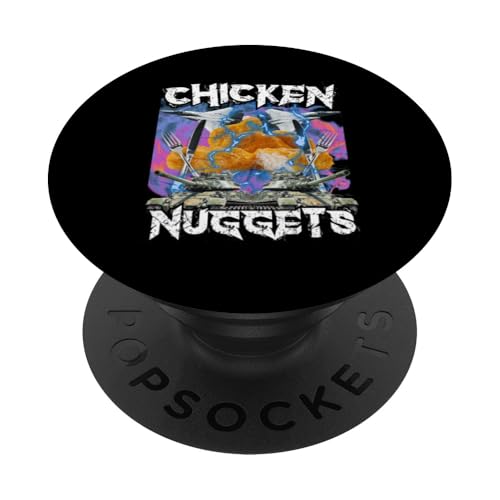 Lustiges Huhn Nugget Bootleg Hardcore Flames Meme PopSockets mit austauschbarem PopGrip von Unhinged Chicken Nugget Memes