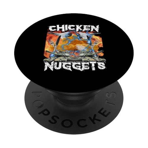 Lustiges Huhn Nugget Bootleg Hardcore Flames Meme PopSockets mit austauschbarem PopGrip von Unhinged Chicken Nugget Memes