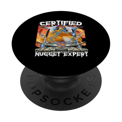 Lustiges zertifiziertes Chicken Nugget Bootleg Hardcore Flames Meme PopSockets mit austauschbarem PopGrip von Unhinged Chicken Nugget Memes