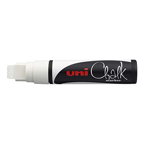 Uni-Ball 5 Stück Kreidemarker rechteckig extra breit Chalk Marker PWE17K 15 mm weiß von Uni-Ball