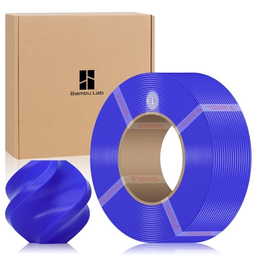 Original Bambu lab PLA Basic Refill Filament with RFID 1.75mm 1KG Spulenlos (2.2lbs) 3D Drucker Refilament Maßgenauigkeit +/- 0.03mm Compatible with A1/A1 Mini/X1/P1 Serie-Blue (10601) von UniTak3D