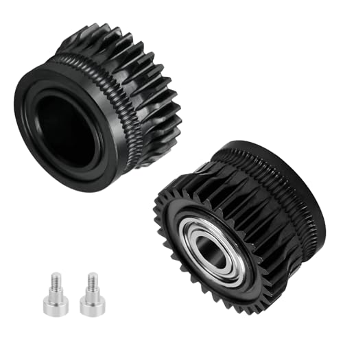 Upgrade K1 Extruder Gear Kit Schwarz Vernickelt Gehärteter Stahl Filamentantrieb Extruder Zahnrad Compatible with Creality K1/K1 Max/K1C/Ender 3 V3/Ender 3 V3 Plus 3D Drucker (2 PCS) von UniTak3D