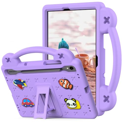 Kids Case for Samsung Galaxy Tab S9 FE 10.9 Inch/Tab S9 11 Inch 2023 Protective Cover with S-Pen Holder Handle Stand Lightweight Shockproof Cute Cover for Samsung Tab S9/S9 FE 2023 Purple von Unichthy