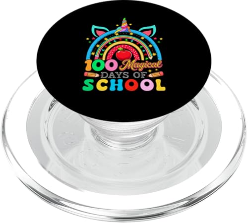 100 Magical Days Of School Unicorn Rainbow Teachers Students PopSockets PopGrip für MagSafe von Unicorn 100 Day of School Costume