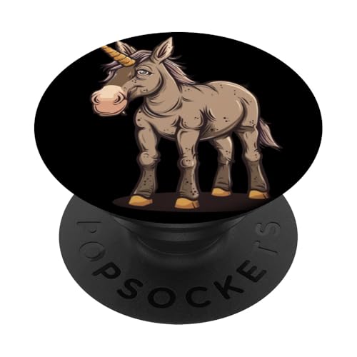 Hübscher Esel mit Horn für Einhorn-Esel-Liebhaber PopSockets Klebender PopGrip von Unicorn Donkey Outfit