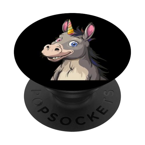 Süßes Fohlen Esel Einhorn Kostüm für Jungen und Mädchen PopSockets Klebender PopGrip von Unicorn Donkey Outfit