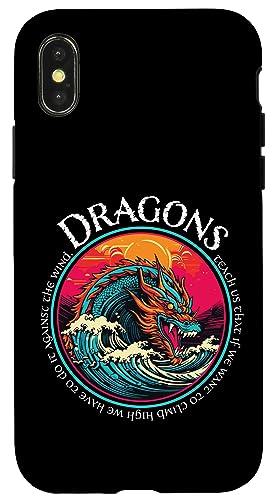 Hülle für iPhone X/XS Wilder Drache, der aus dem Meer auftaucht Drachen lehren uns von Unicorn Fantasy Creatures by LEA