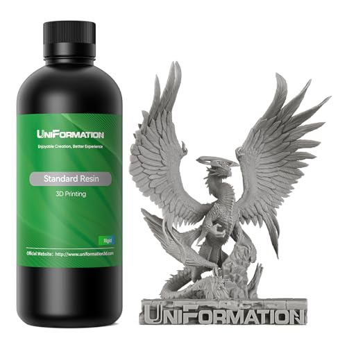 UNIFORMATION HD 3D-Druckerharz Standard Schnell UV-härtendes 3D-Harz auf Pflanzenbasis mit hoher Präzision und niedriger Viskosität Geeignet für SLA/LCD/DLP-Druck Miniaturen,HD Grau 3KG von Uniformation