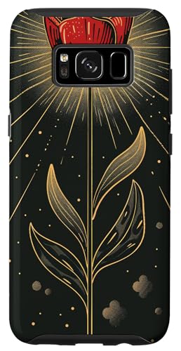 Hülle für Galaxy S8 Ästhetischer Tarotkarten-Stil mit Tulpenblüten von Unique Floral Tarot Card Gifts