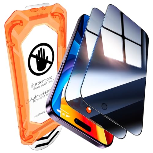 UniqueMe für iPhone 14 Pro Max für Panzerglas Sichtschutz - [Full Screen Displayschutz] Schutzfolie Sichtschutz für iPhone 14 Pro Max Schutzglas,Auto Installation,2 Stück von UniqueMe