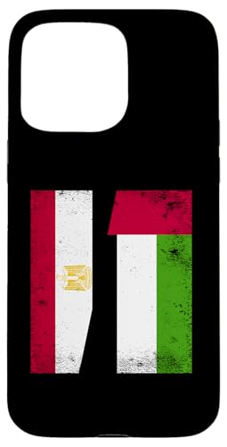 Hülle für iPhone 15 Pro Max Ägypten VAE Halbflagge Ägyptische Emirate Freundschaft von United Arab Emirates Design Love UAE Flag