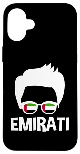 Hülle für iPhone 16 Plus Emirati Boy Sonnenbrille mit Flagge der VAE Dubai Abu Dhabi von United Arab Emirates Design Love UAE Flag