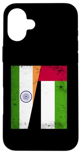 Hülle für iPhone 16 Plus Indien VAE Halbflagge Indische Emirate Freundschaft von United Arab Emirates Design Love UAE Flag