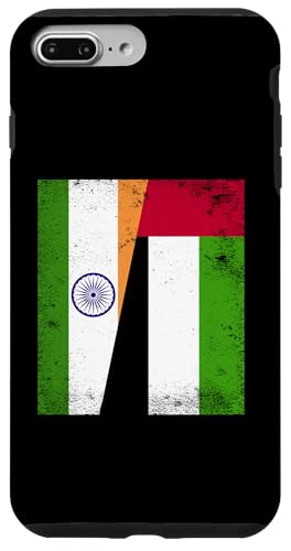 Hülle für iPhone 7 Plus/8 Plus Indien VAE Halbflagge Indische Emirate Freundschaft von United Arab Emirates Design Love UAE Flag